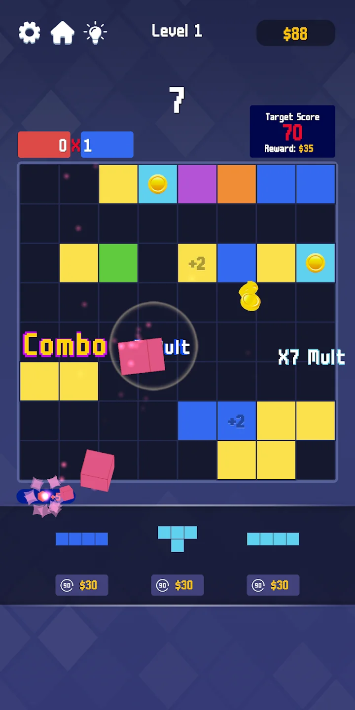 Gameplay from Bonus Blocks: Multiply Puzzle!